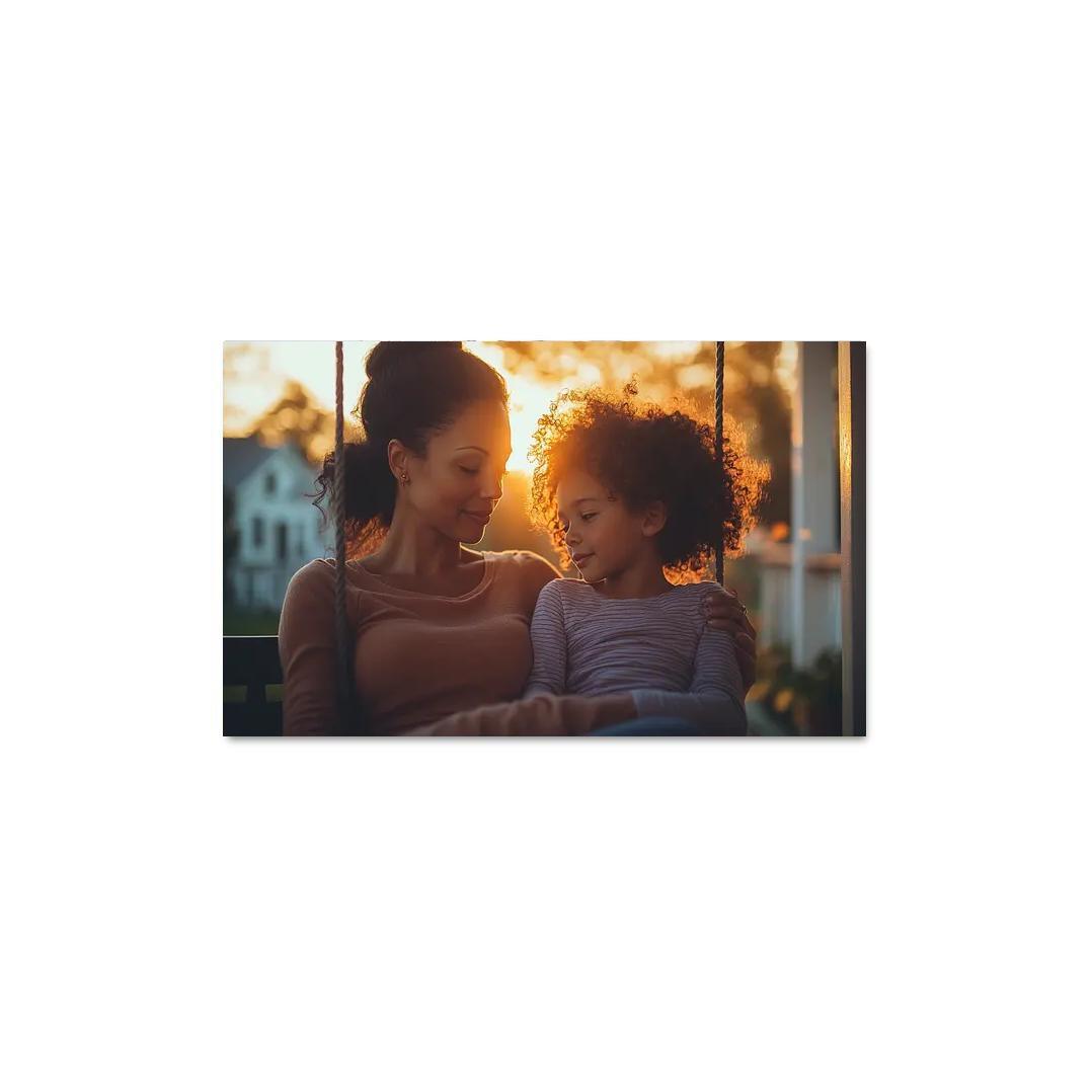 Whispers Of Love A Mother's Soft Guidance Canvas Paintings Frame