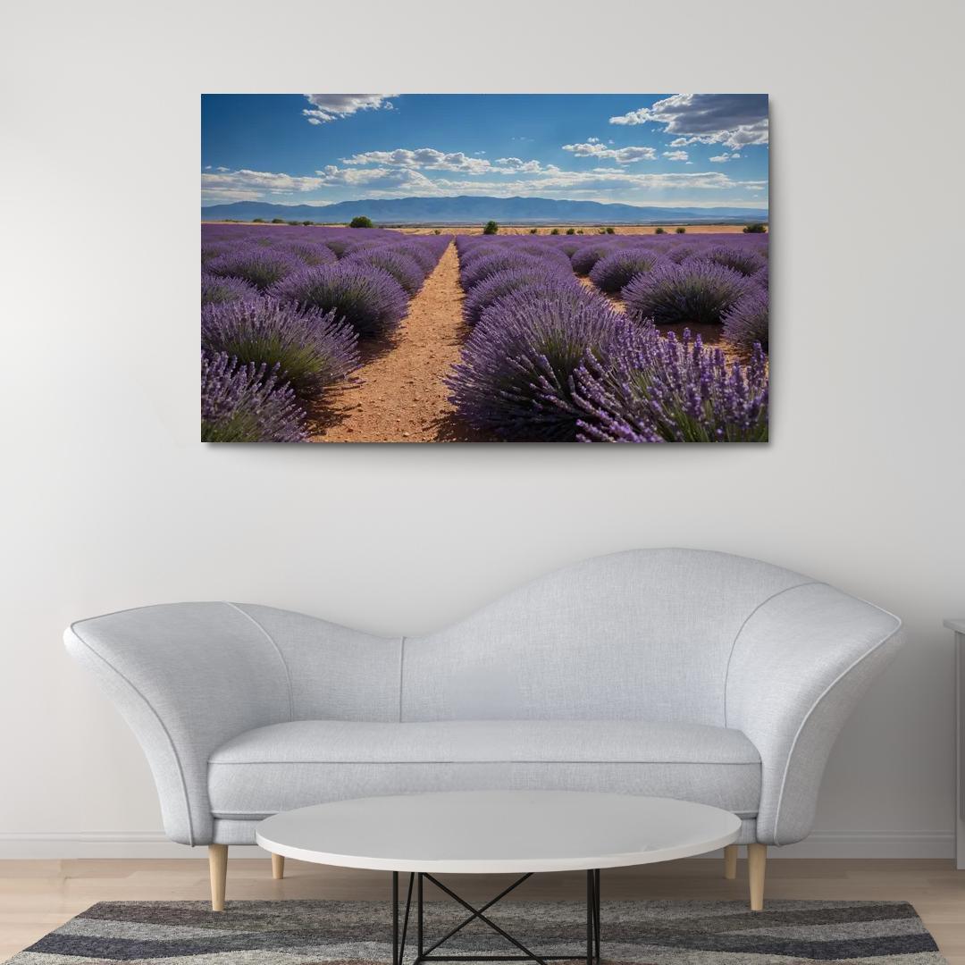 The Tranquil Heights Of Lavender Fields Oil Paintings Frame