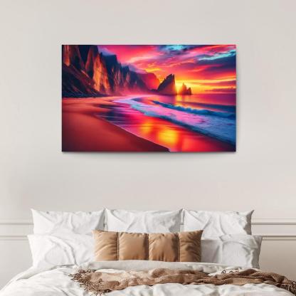Sunset Viewpoint Spectacular Coastal Vistas Abstract Paintings Frame