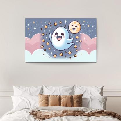 Giggly Ghost 1 Piece HD Canvas Wall Art-Original Frame