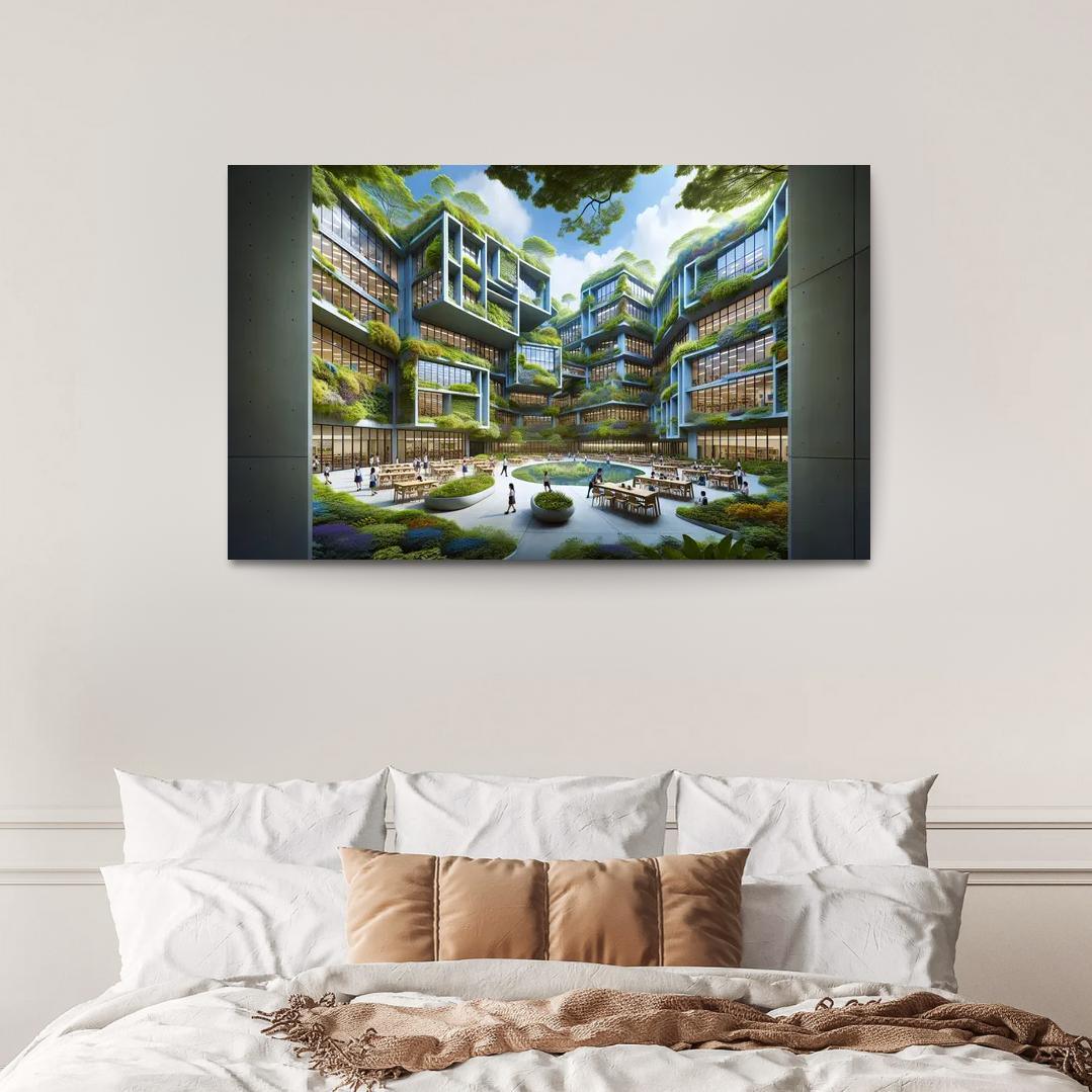 Nature-centric Education Buildings Custom Paintings Frame
