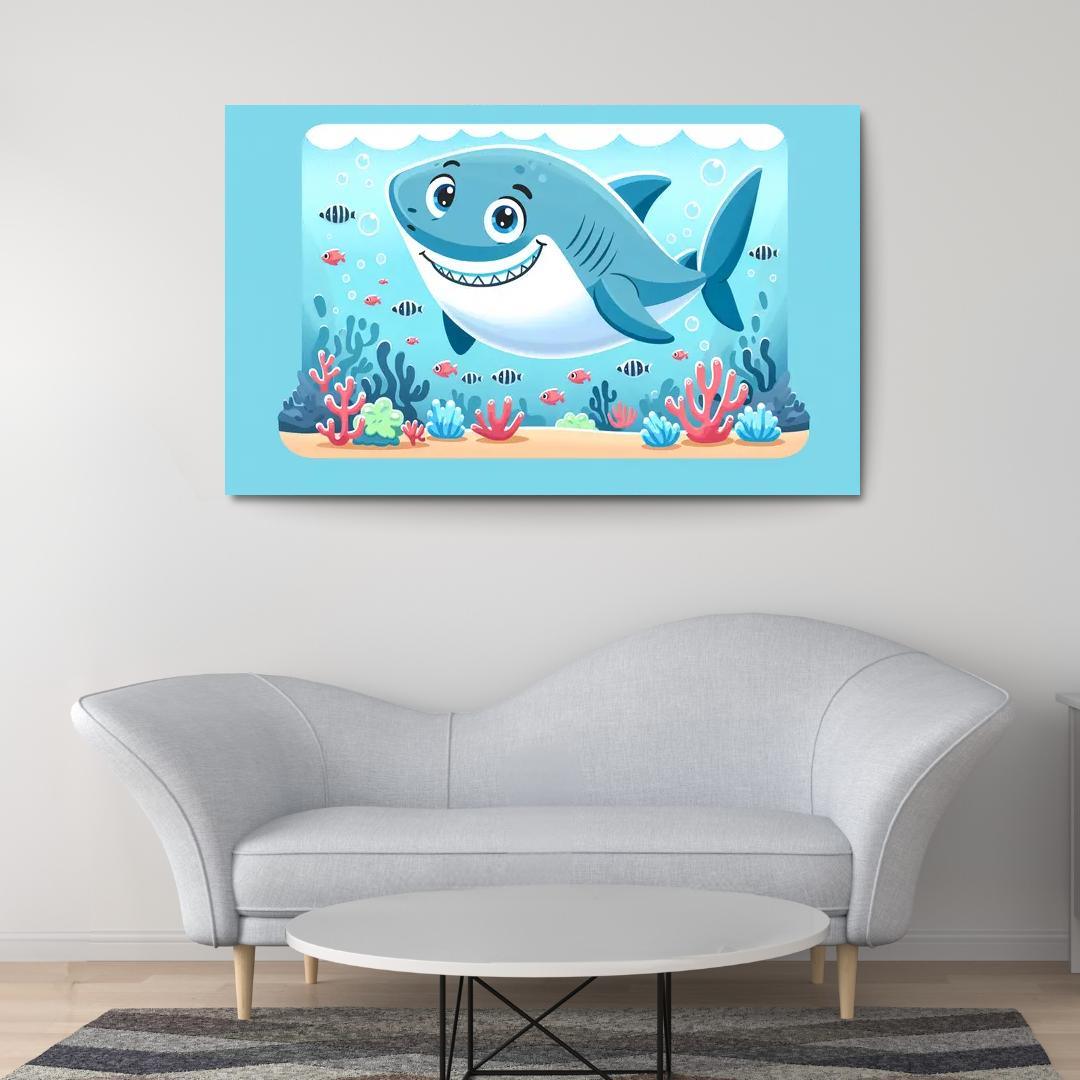 Silly Shark Modern Paintings Frame