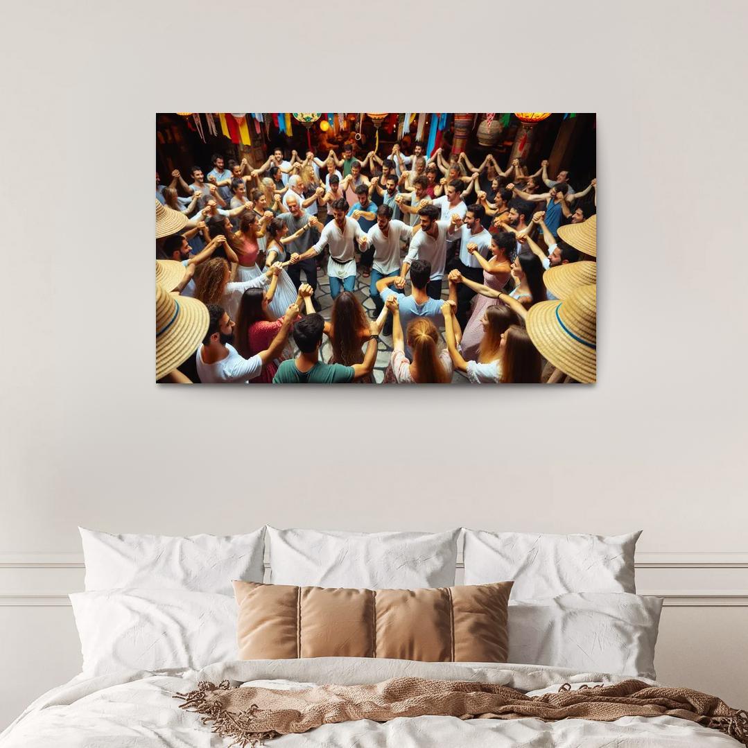 Zorba Dance The Joy Of Greek Culture Modern Paintings Frame