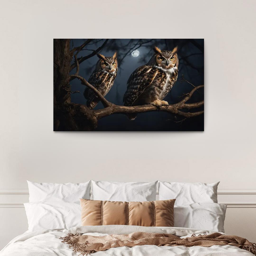 The Elegant Great Horned Owl Multi-panel Paintings