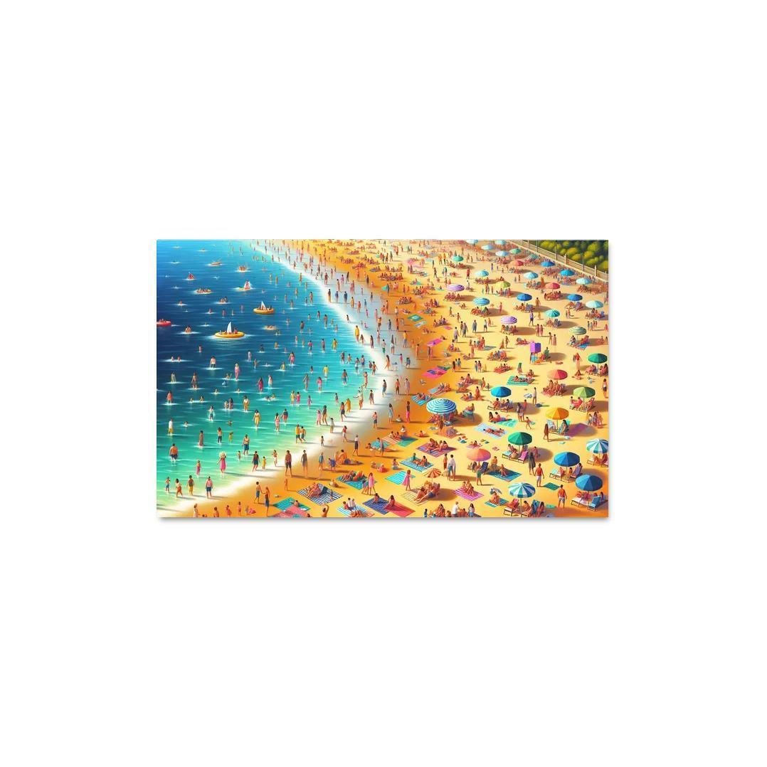Sunny Shores Golden Beach Haven Abstract Paintings Frame