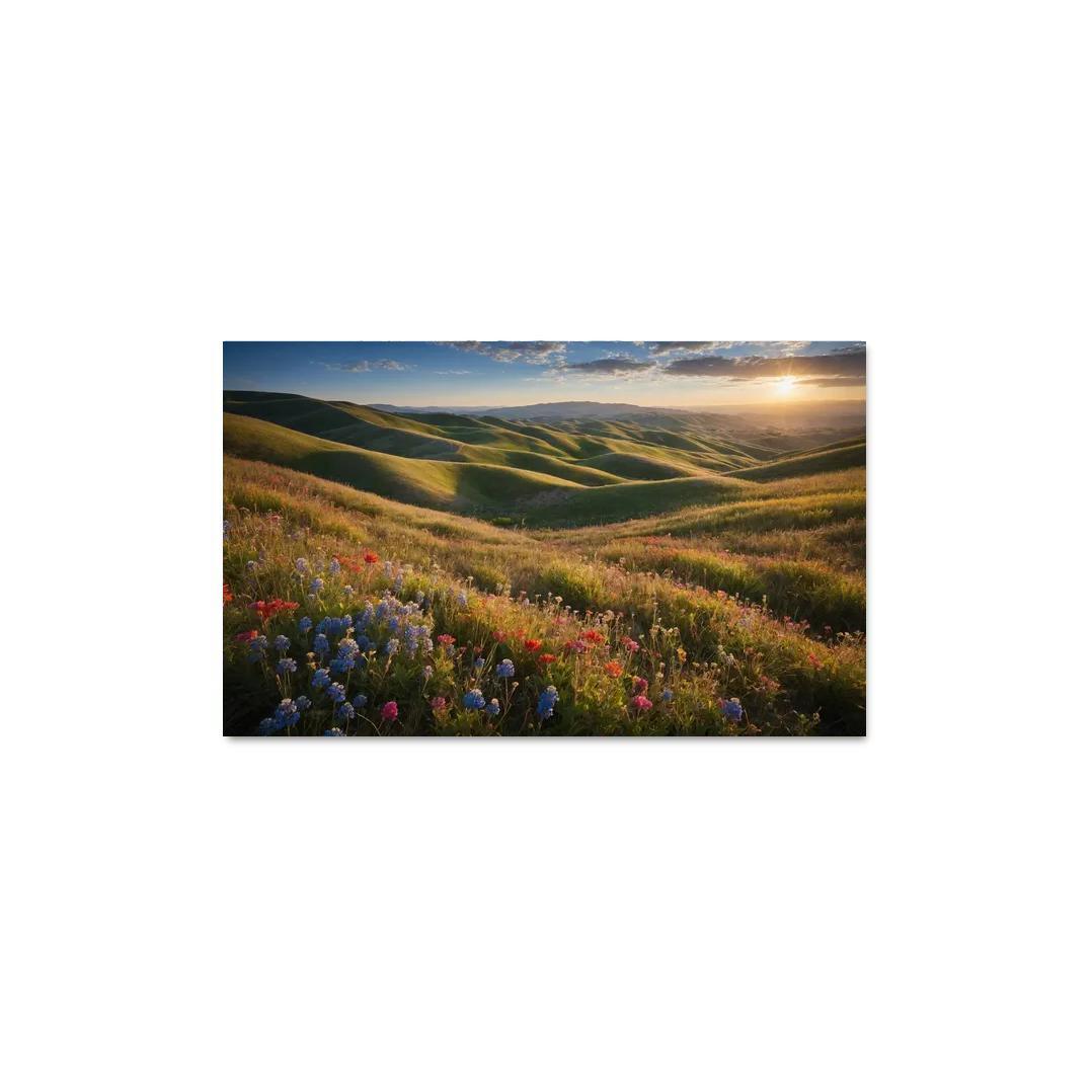 The Colorful Embrace Of Flowering Hillsides Multi-panel Paintings