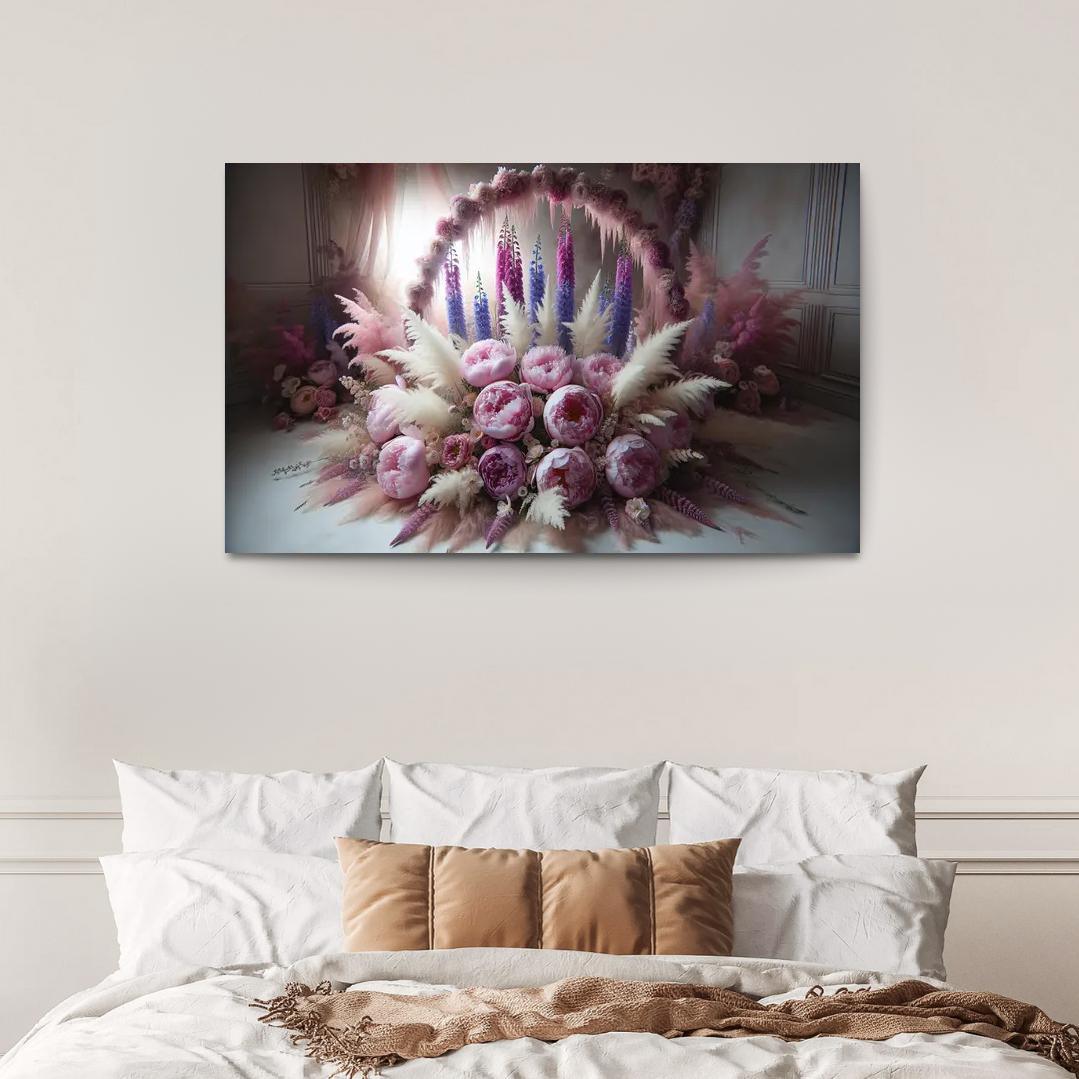 Ethereal Garden A Fairy Tale Floral Display 1 Piece HD Canvas Wall Art-Original Frame