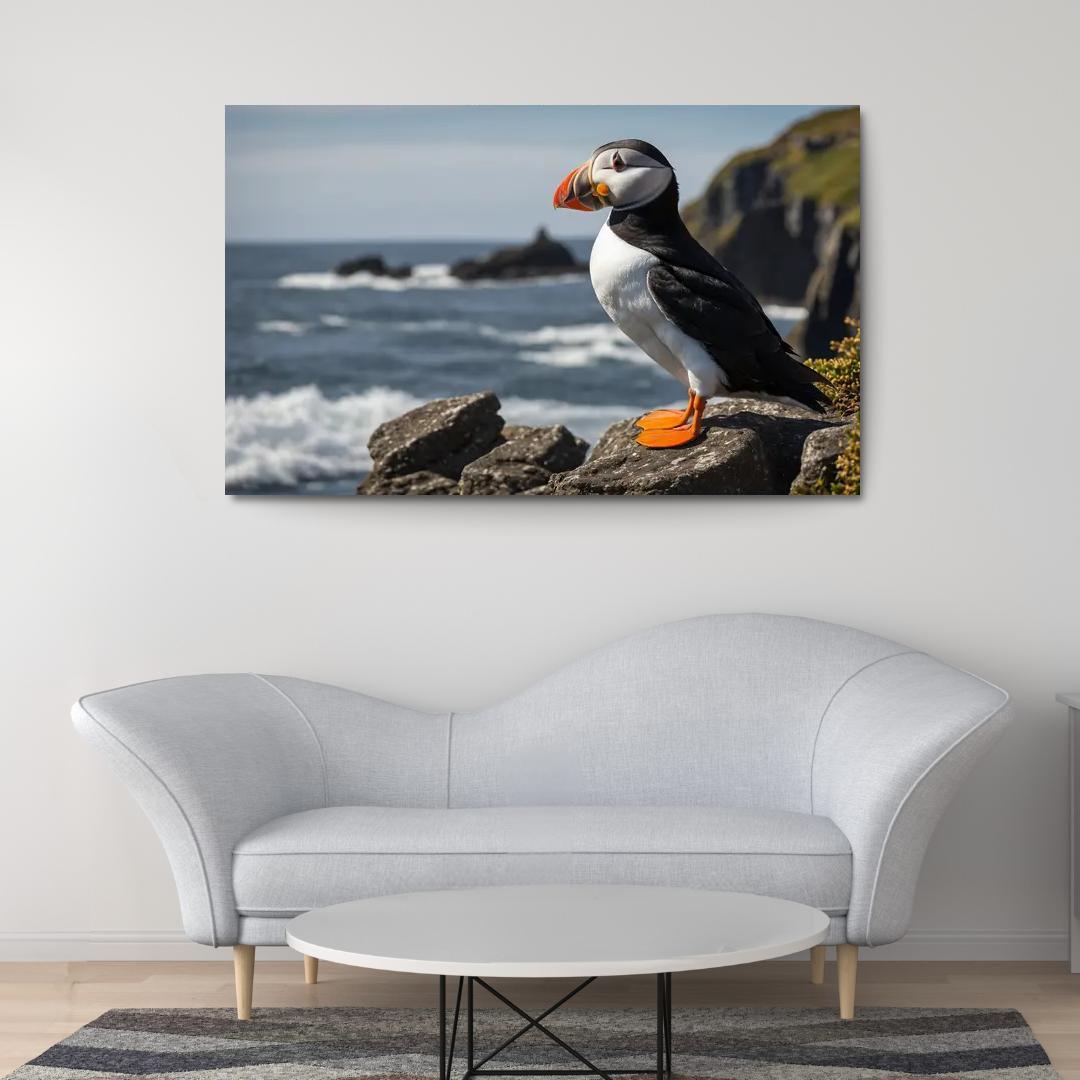 The Magnificent Puffin The Clown Of The Sea Custom Paintings Frame