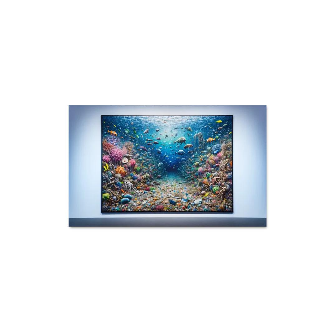Beneath the Surface Ocean Conservation Awareness 1 Piece HD Canvas Wall Art-Original Frame