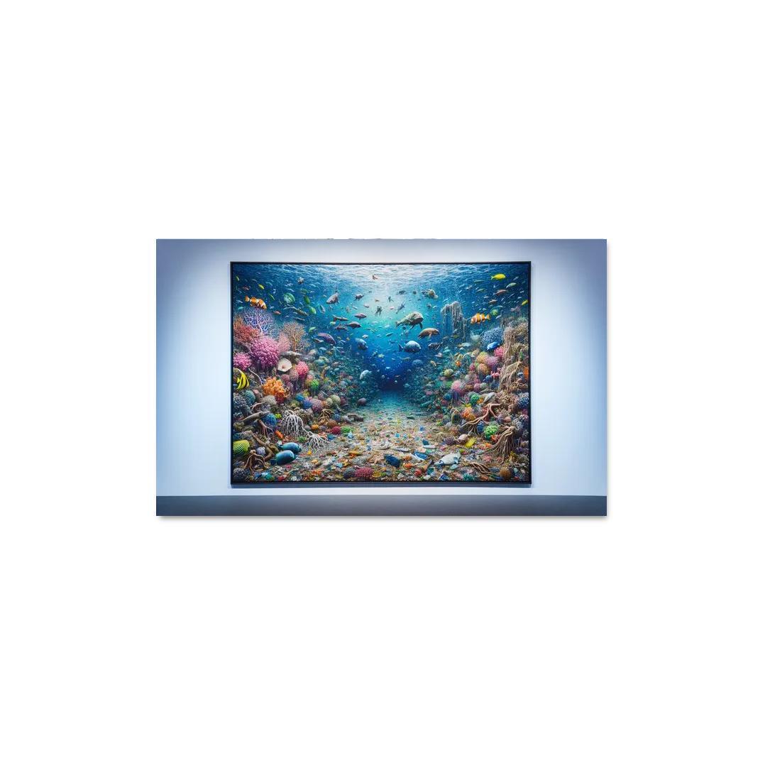 Beneath the Surface Ocean Conservation Awareness 1 Piece HD Canvas Wall Art-Original Frame