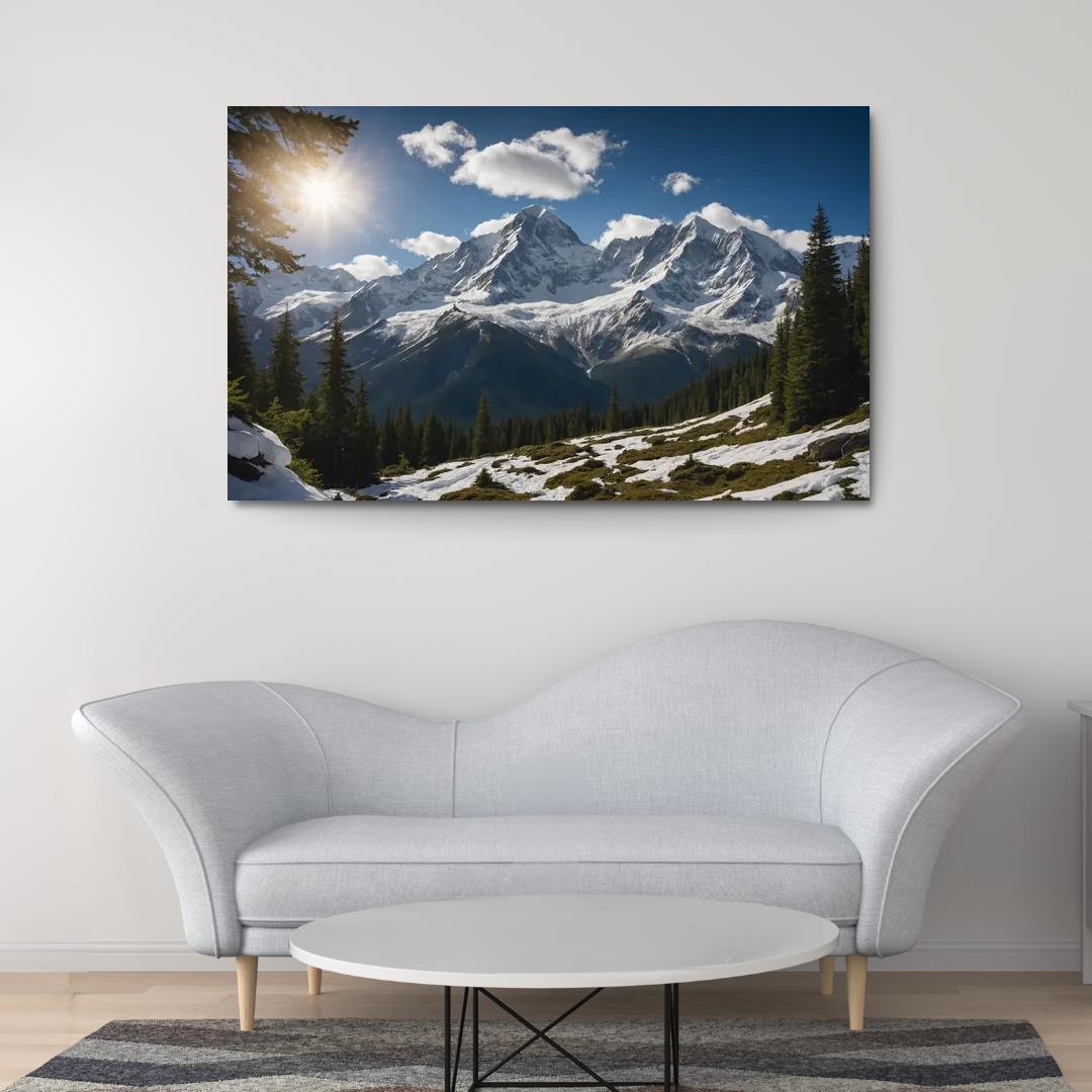 The Grandeur Of Snow-capped Peaks Oil Paintings Frame