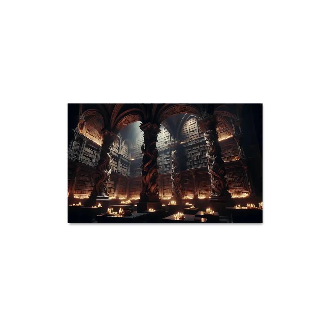 Phantom Library Enchanted Shelves of Darkness 1 Piece HD Canvas Wall Art-Original Frame