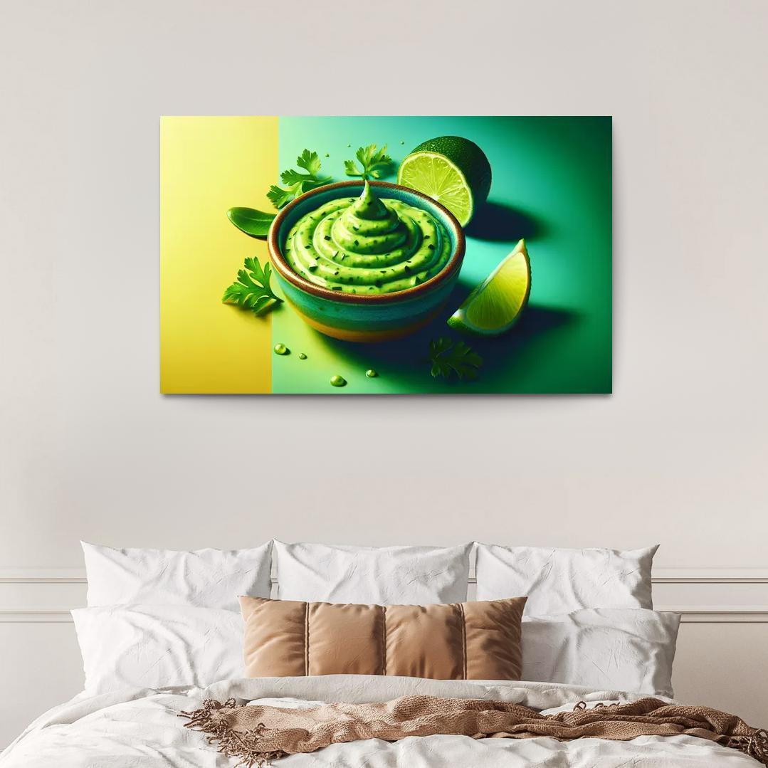 Creamy Avocado Lime Dressing 1 Piece HD Canvas Wall Art-Original Frame