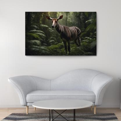The Spectacular Okapi Forest Giraffe Canvas Paintings Frame
