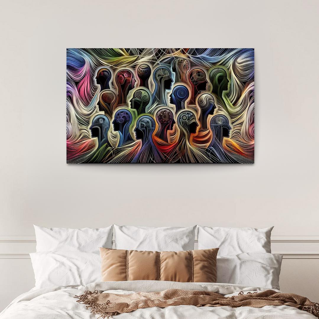 Threads of Resilience Art on Mental Health Awareness 1 Piece HD Canvas Wall Art-Original Frame