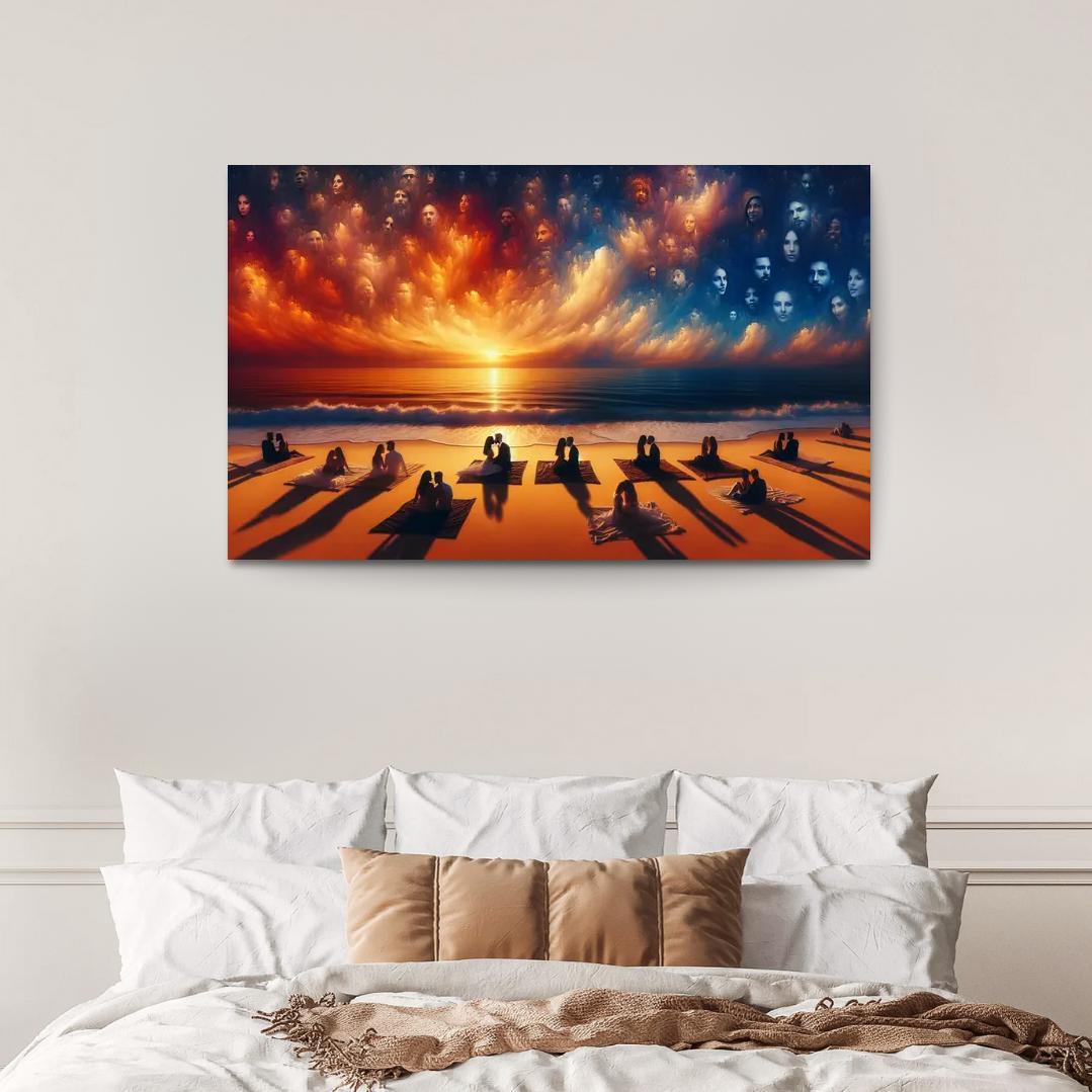 Sunset Oasis Romantic Getaway Art Trends