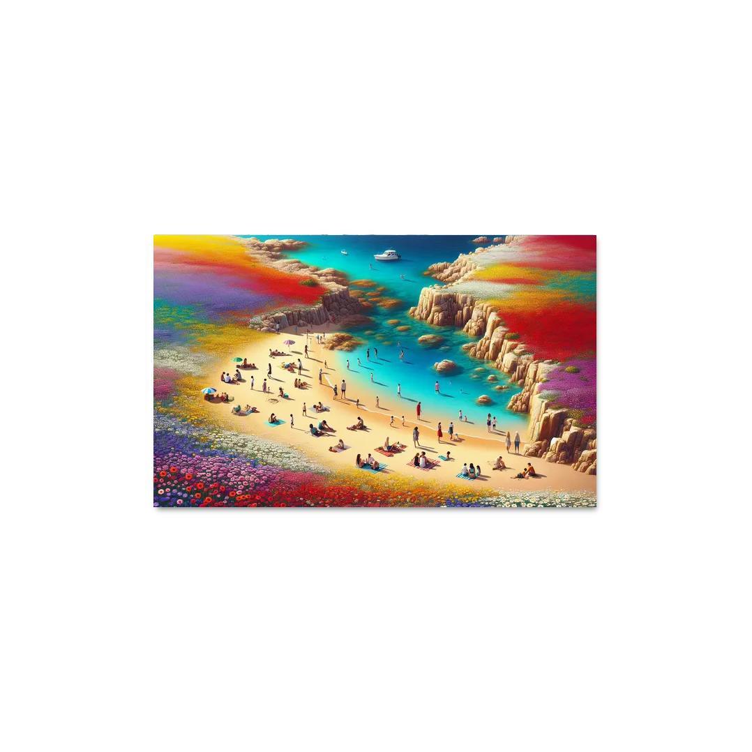 Coastal Wildflower Beach Modern Paintings Frame