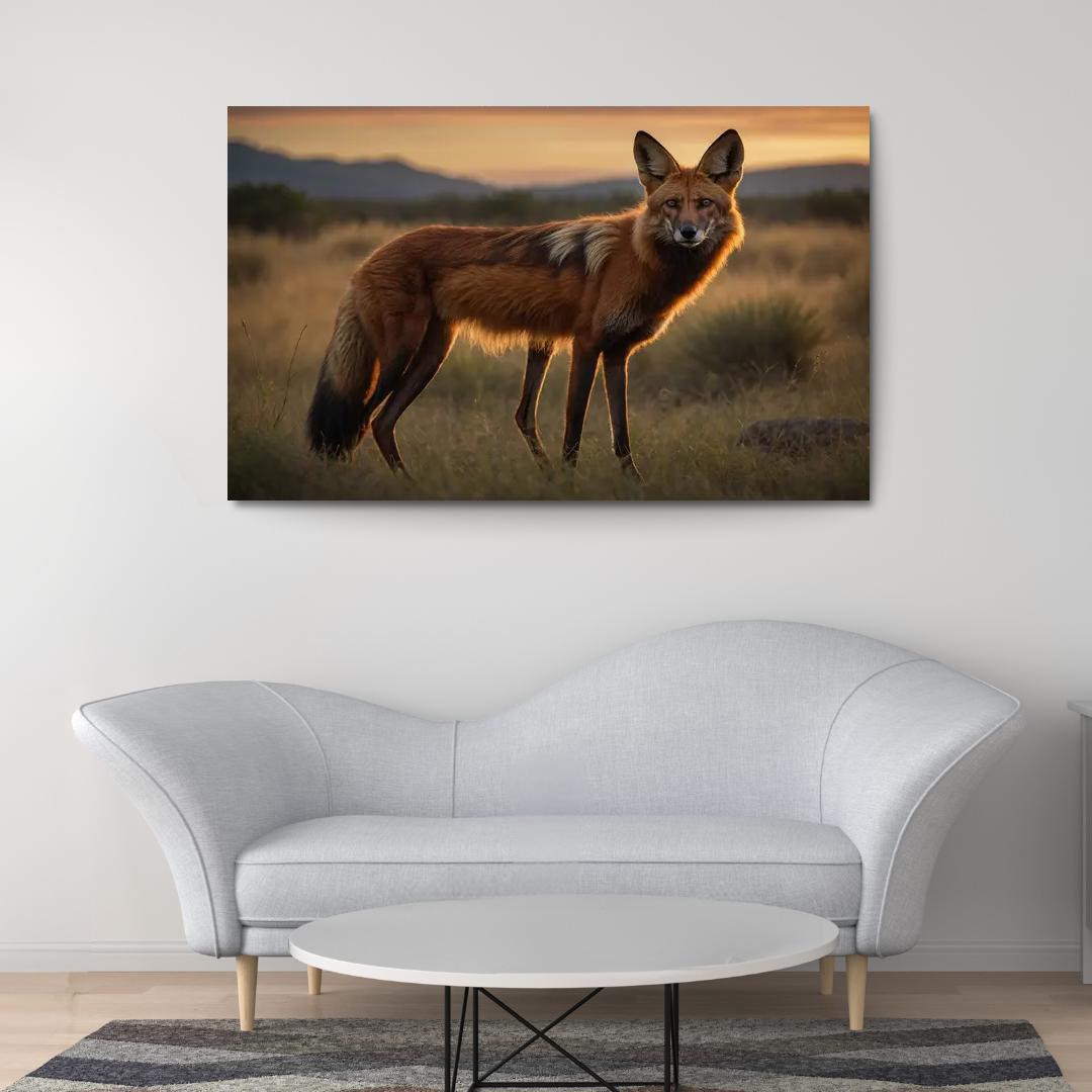 The Graceful Maned Wolf The Red Fox Of South America Oil Paintings Frame