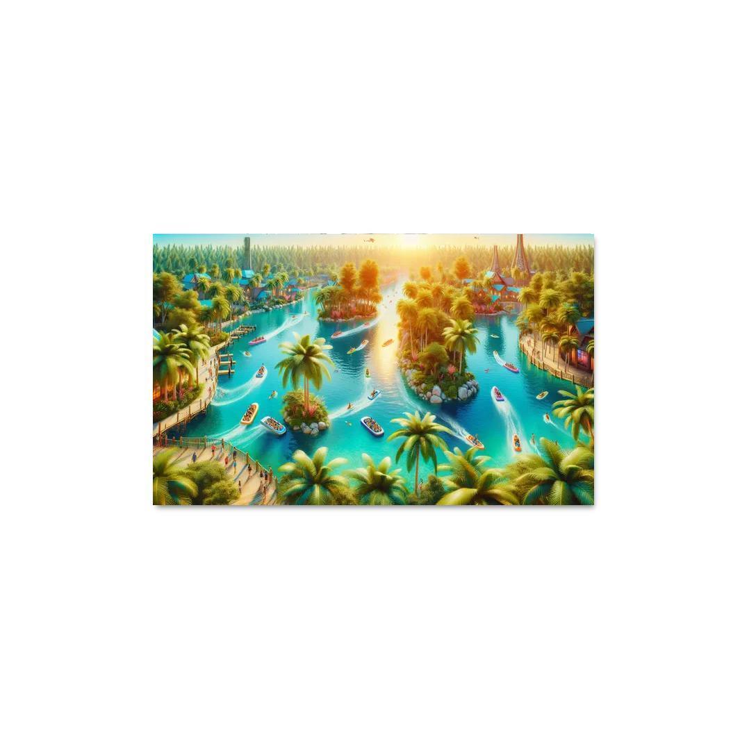 Adventure Lagoon Watersports Paradise Canvas Paintings Frame