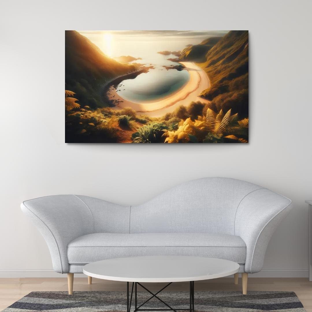 Whispering Bay Secluded Coastal Bliss Abstract Paintings Frame