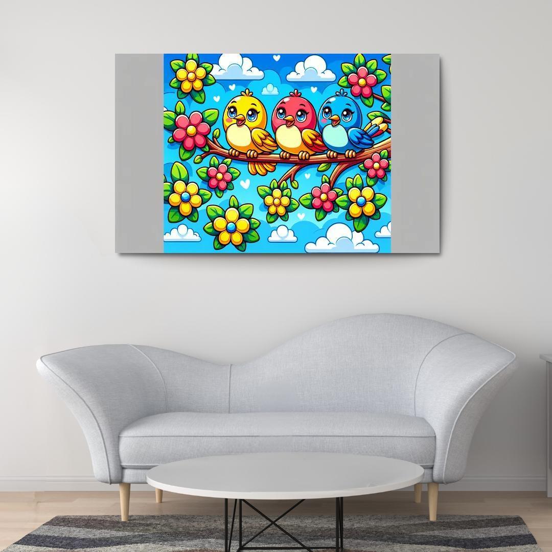 Sunny Sunbirds - Cheerful Companions Framed Paintings