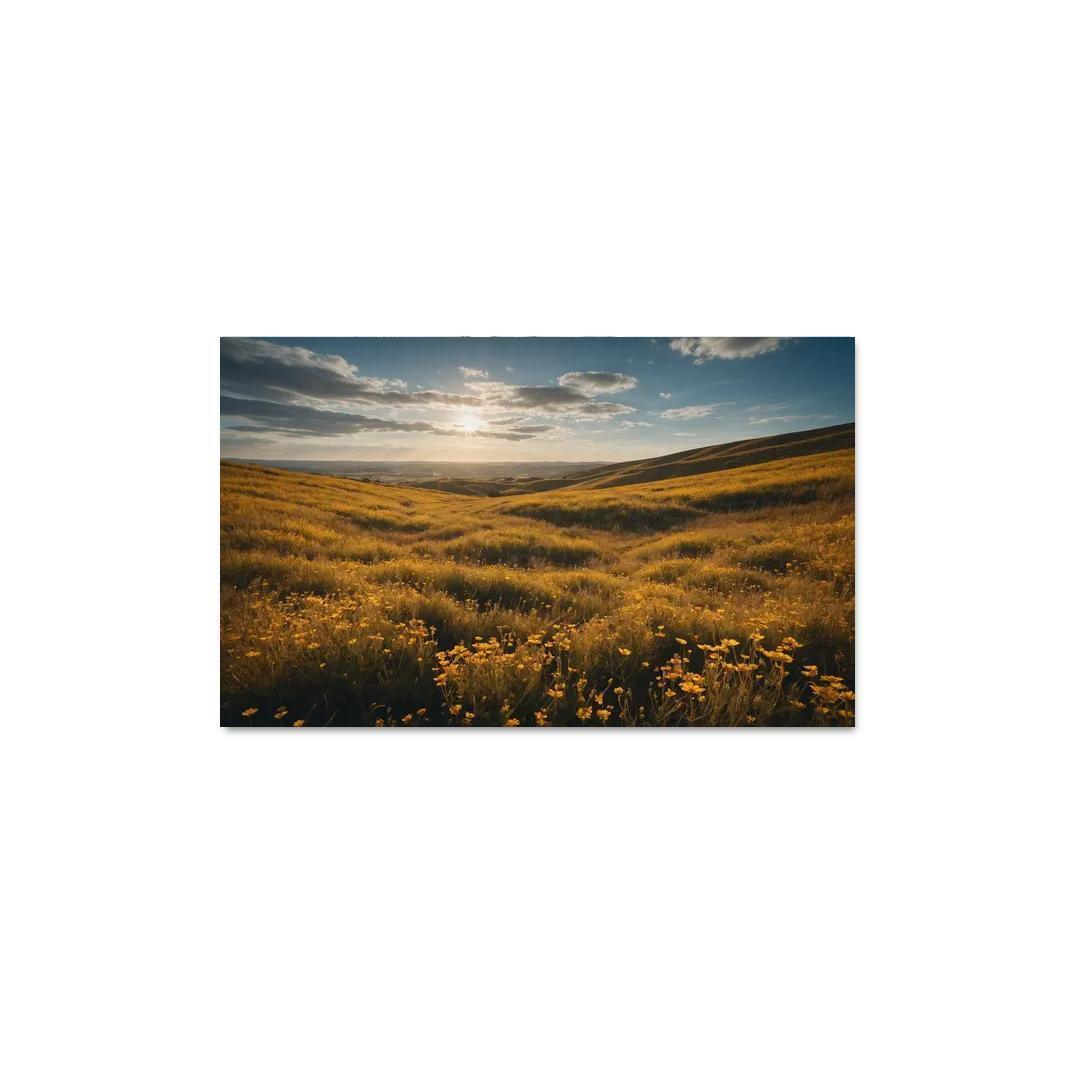 The Elysian Fields Of Golden Wildflowers Multi-panel Paintings