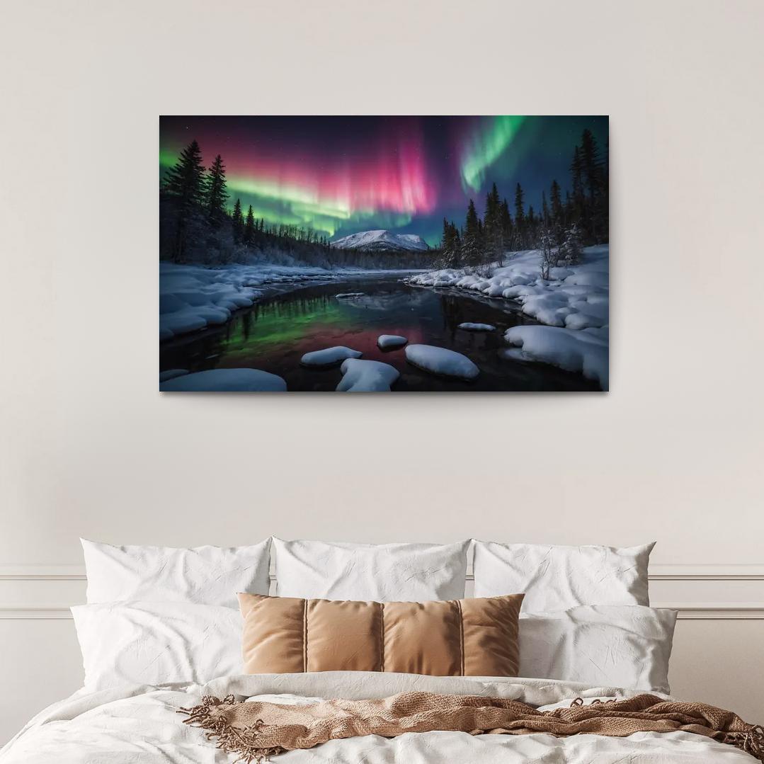 The Celestial Dance Of Northern Lights Multi-panel Paintings