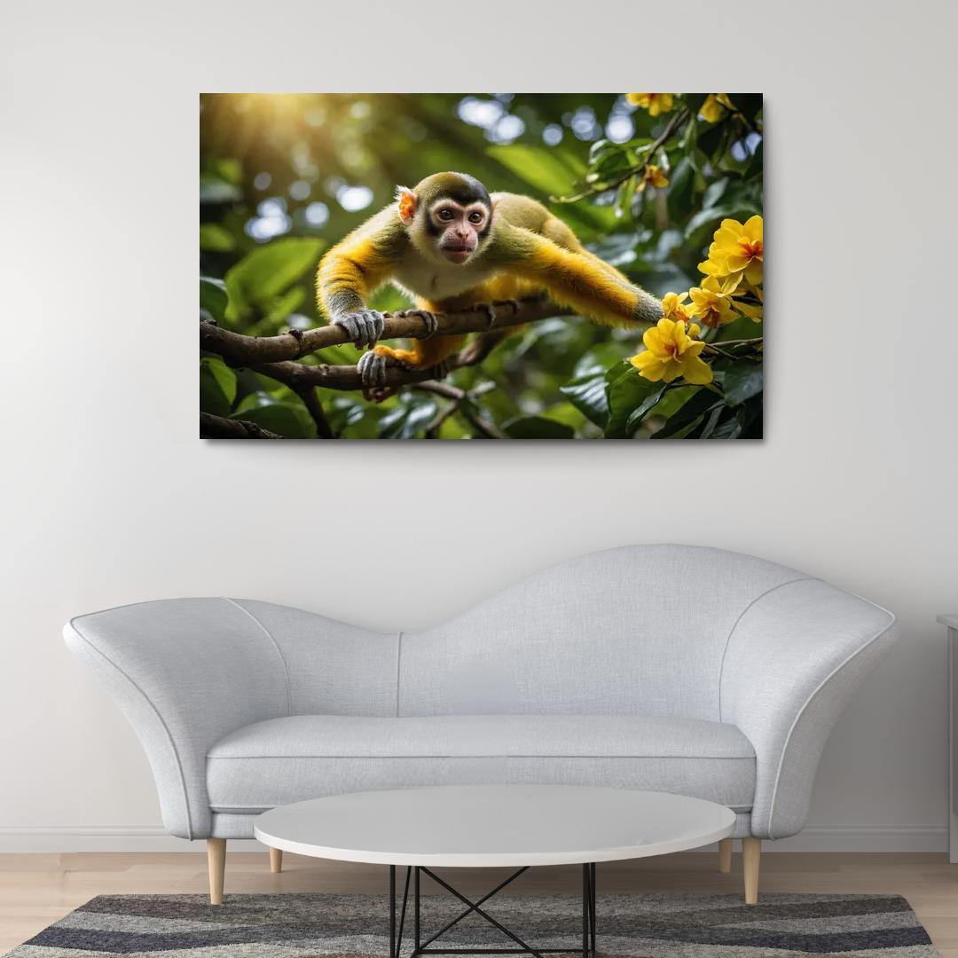 The Agile Squirrel Monkey Playful Acrobat Of The Canopy Modern Paintings Frame