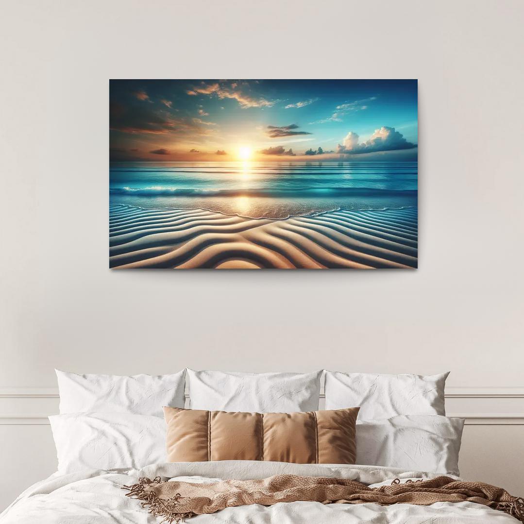 Blue Horizon Beach A Picture-perfect Retreat Custom Paintings Frame