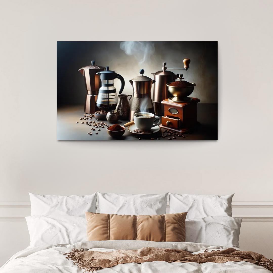 Home Brewed Coffee The Art of Crafting Perfection 1 Piece HD Canvas Wall Art-Original Frame