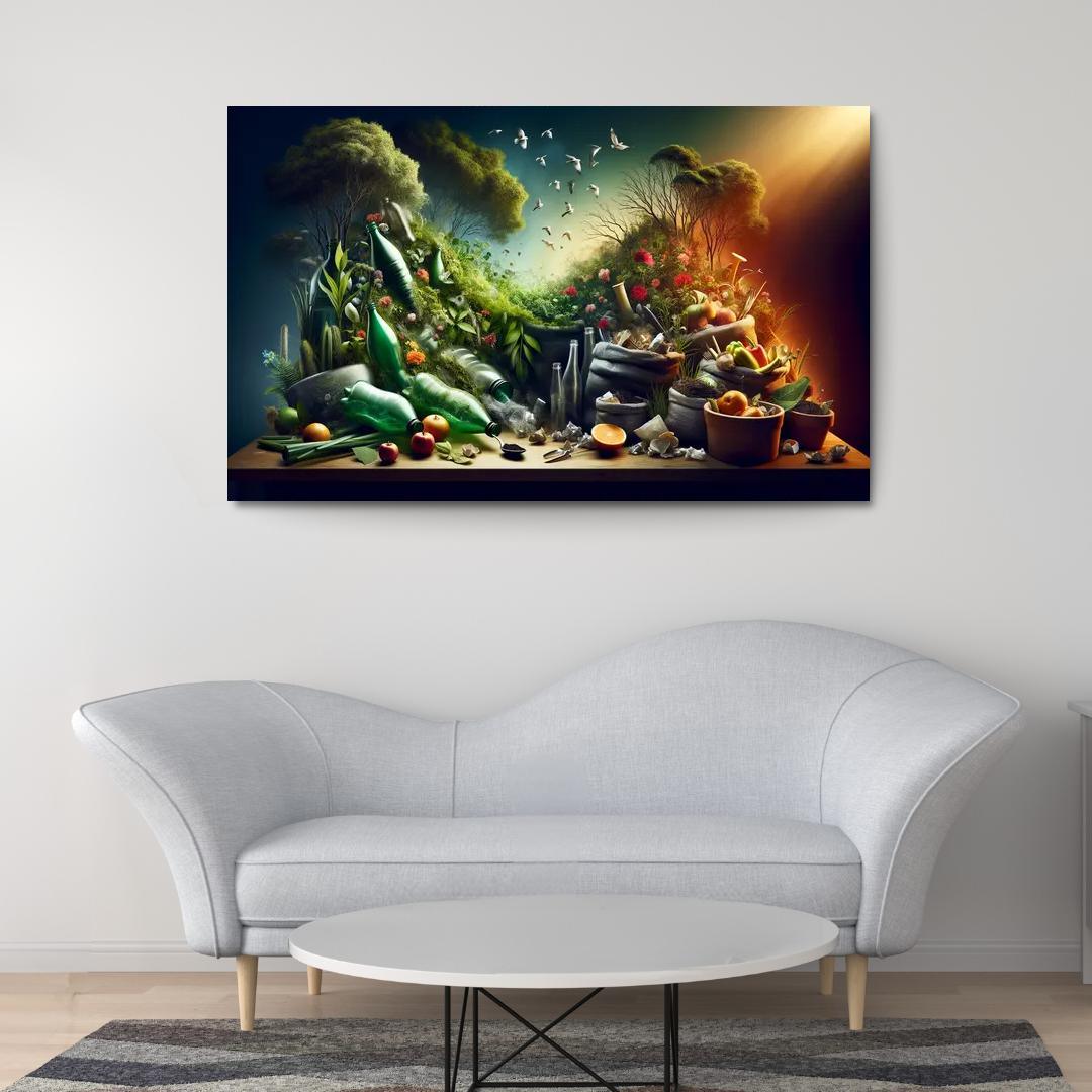 The Cycle Of Waste Towards Sustainable Living Custom Paintings Frame