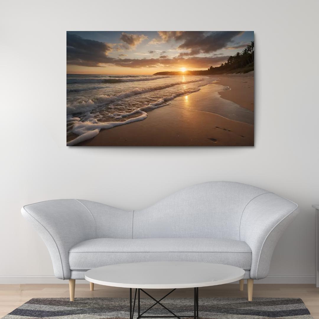 The Golden Shores Of Sunset Beach Art Trends