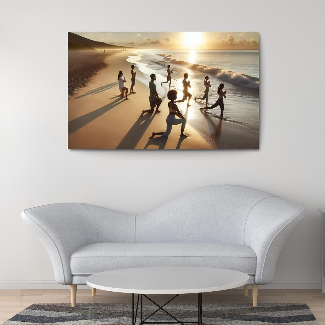 Tranquil Waters Yoga Beach Retreat Multi-panel Paintings
