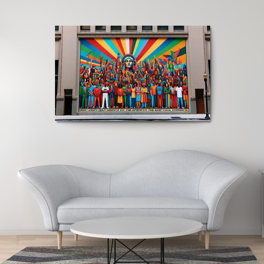 Voices in Color Art for Racial Justice 1 Piece HD Canvas Wall Art-Original Frame