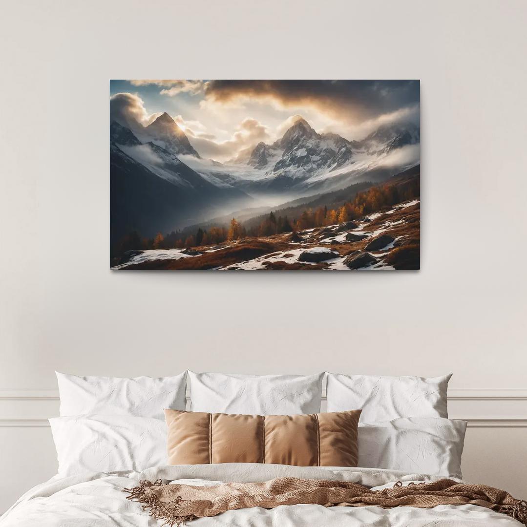 The Serene Echo Of Misty Mountains Oil Paintings Frame