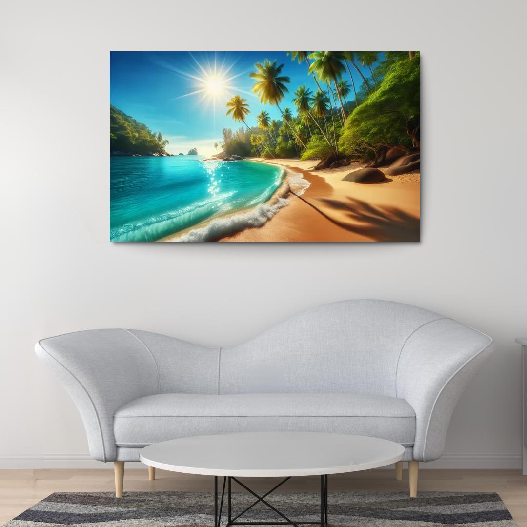 Secluded Oasis Beach Premium Artwork Frames