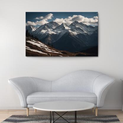 The Majestic Echo Of Rocky Mountains Oil Paintings Frame