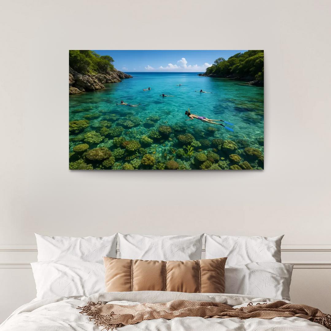 Crystal Bay Snorkeling Sanctuary Canvas Paintings Frame