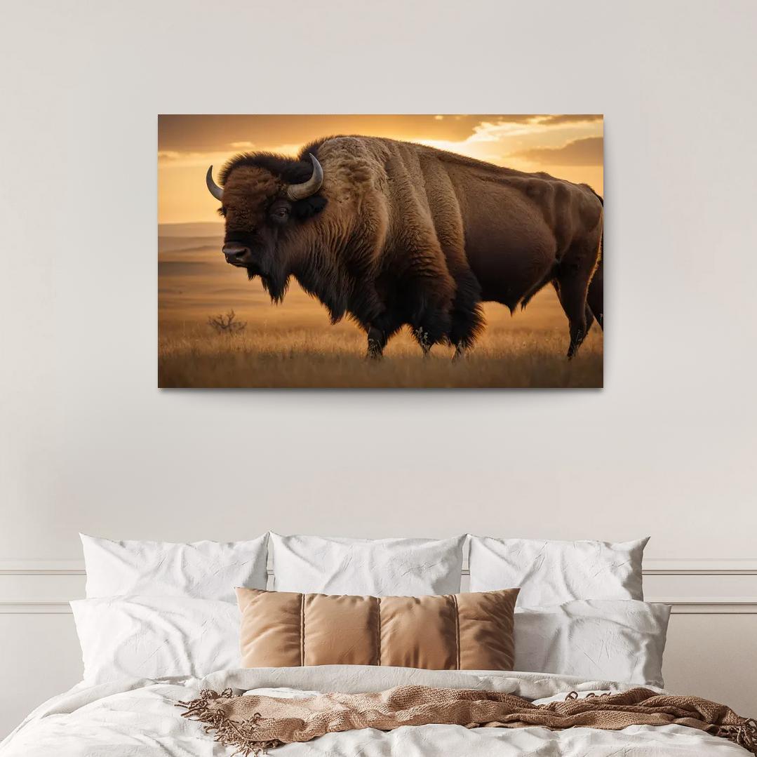 The Majestic Bison Symbol Of The Great Plains Canvas Paintings Frame