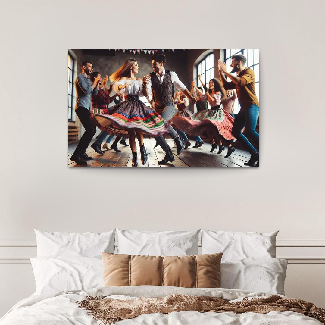 Polka The Dance Of Joy And Tradition Modern Paintings Frame