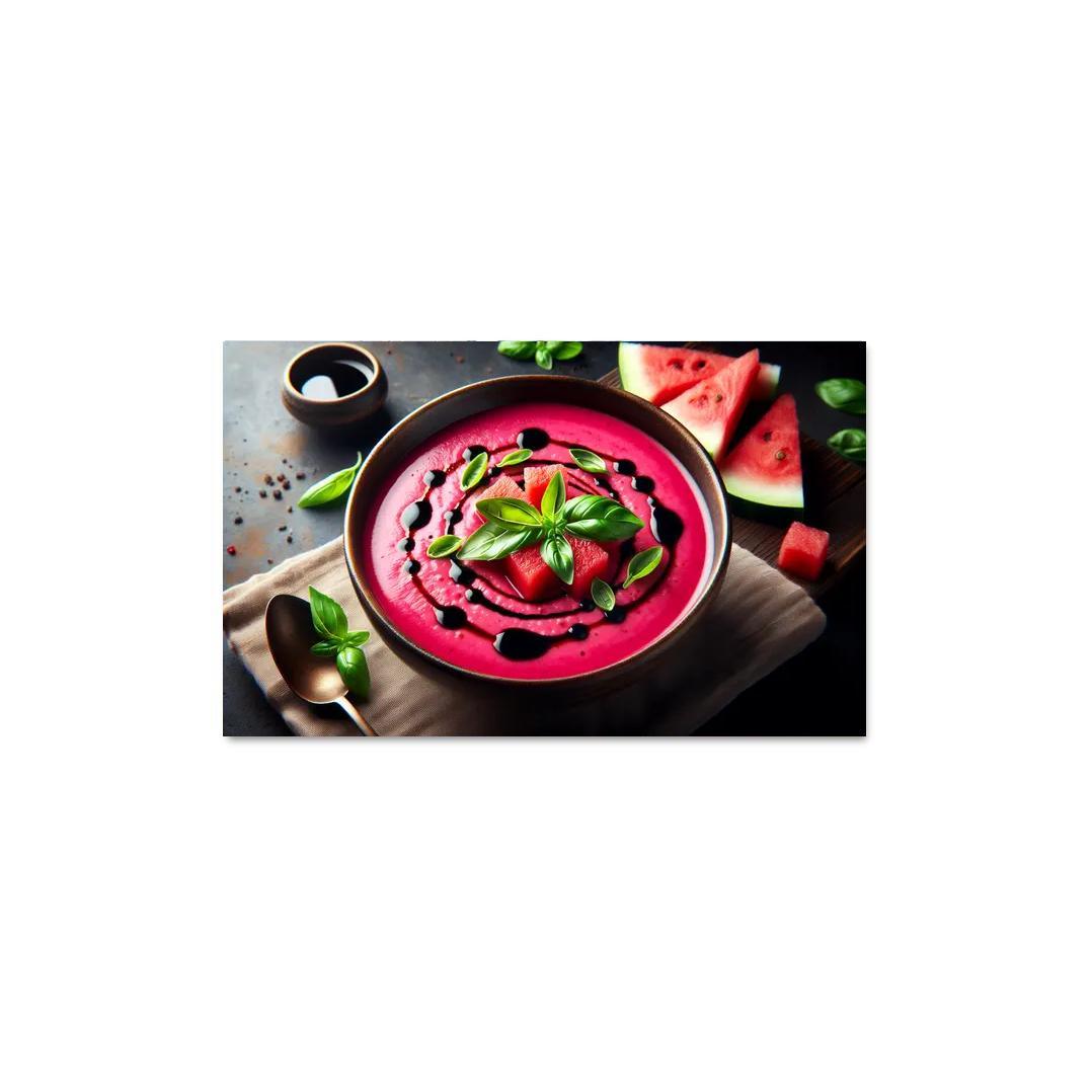 Chilled Watermelon Basil Soup 1 Piece HD Canvas Wall Art-Original Frame