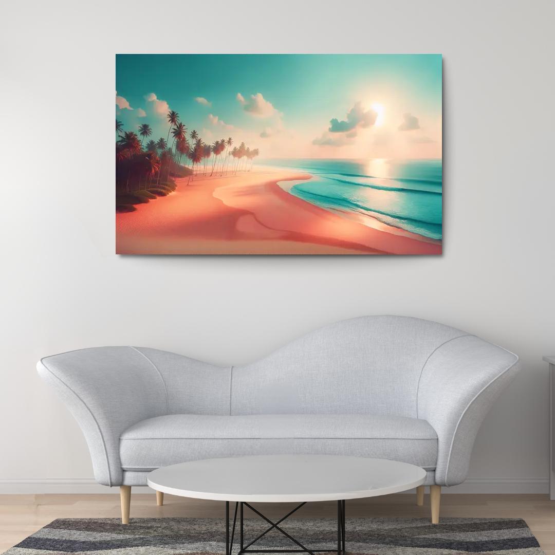 Peach Oasis Relaxing Island Vibes Premium Artwork Frames