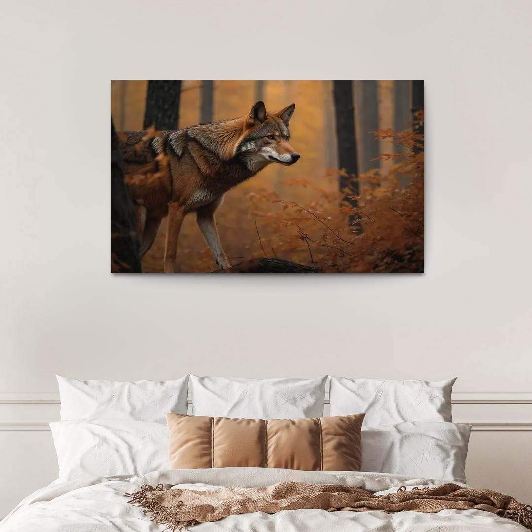The Rare Red Wolf Shadow Of The Southeastern Forests Modern Paintings Frame