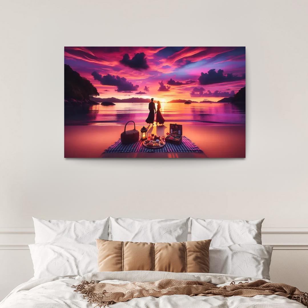 Sunset Vista Romantic Getaway Modern Paintings Frame