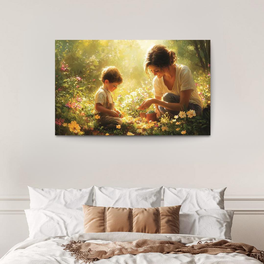 A Mothers Garden The Blooms Of Love Canvas Paintings Frame