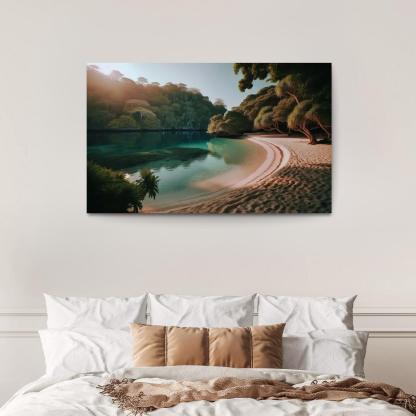 Lagoon Bliss Tranquil Waters For Reflection Abstract Paintings Frame