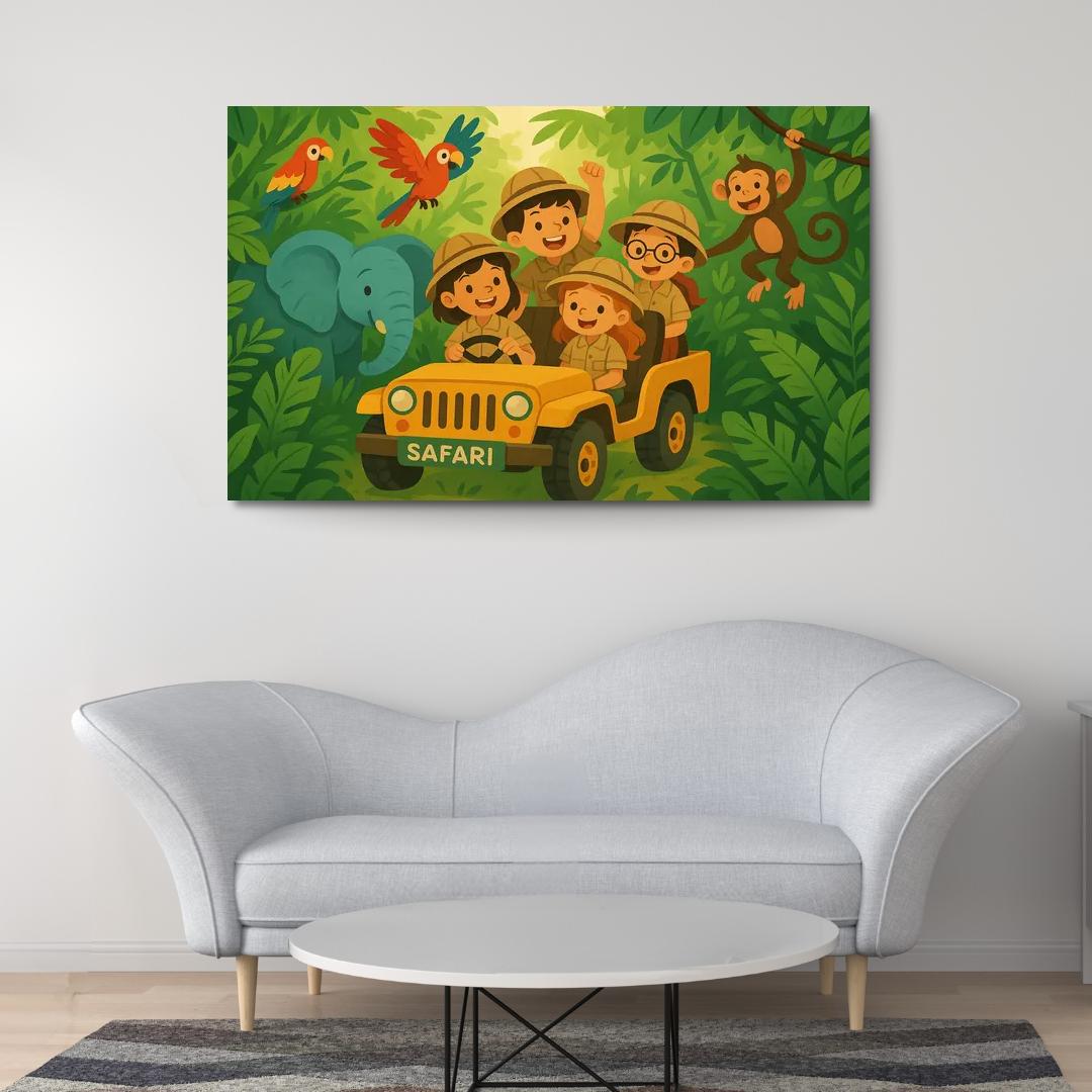 Jungle Journey - Animal Safari Adventure Framed Paintings