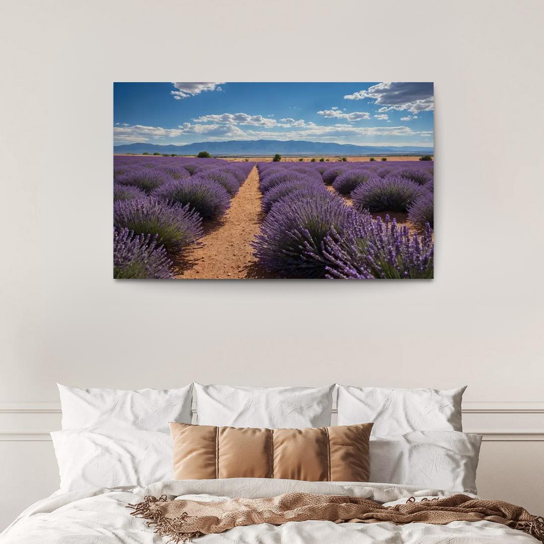 The Tranquil Heights Of Lavender Fields Oil Paintings Frame