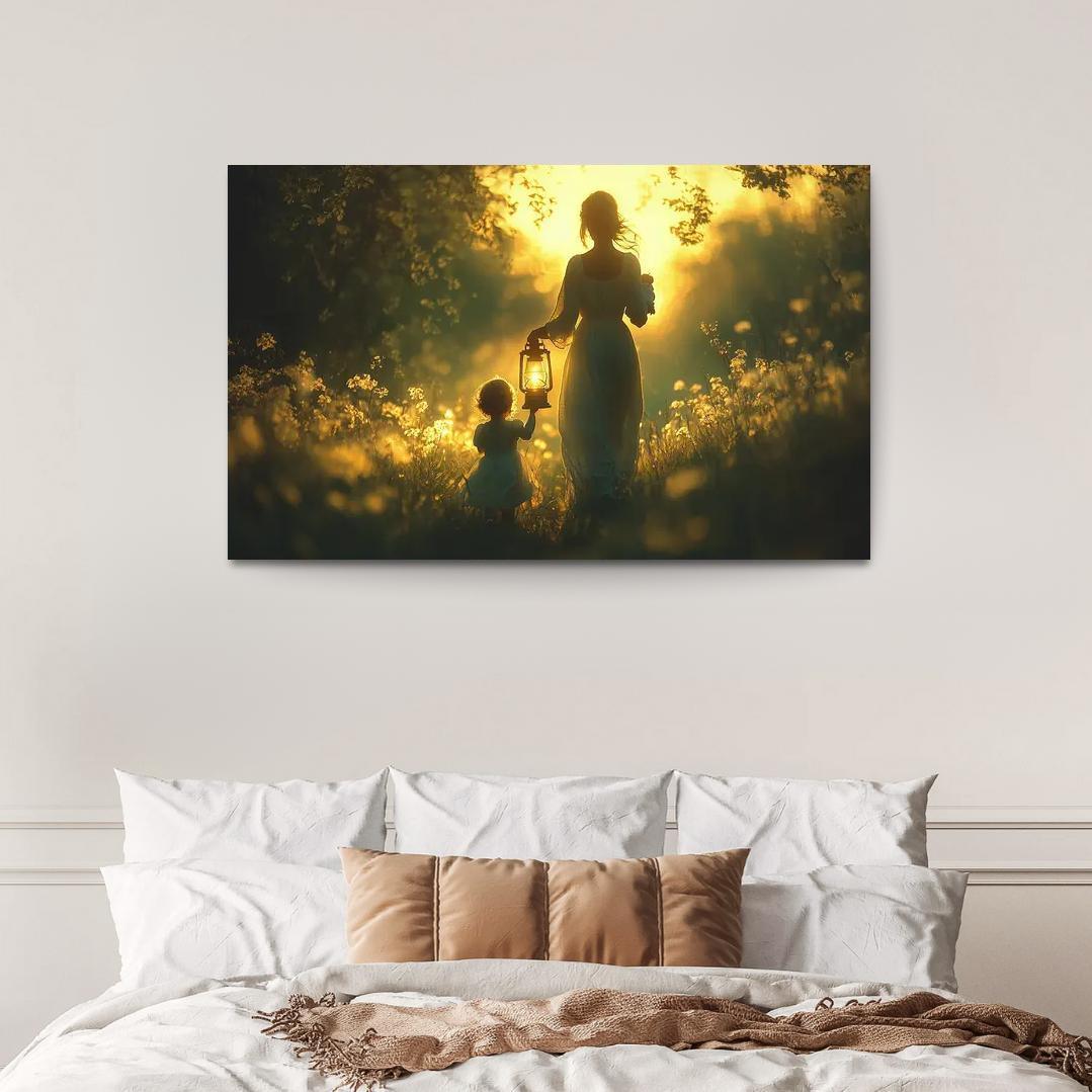 Shadows Of Love A Mothers Guiding Light Canvas Paintings Frame