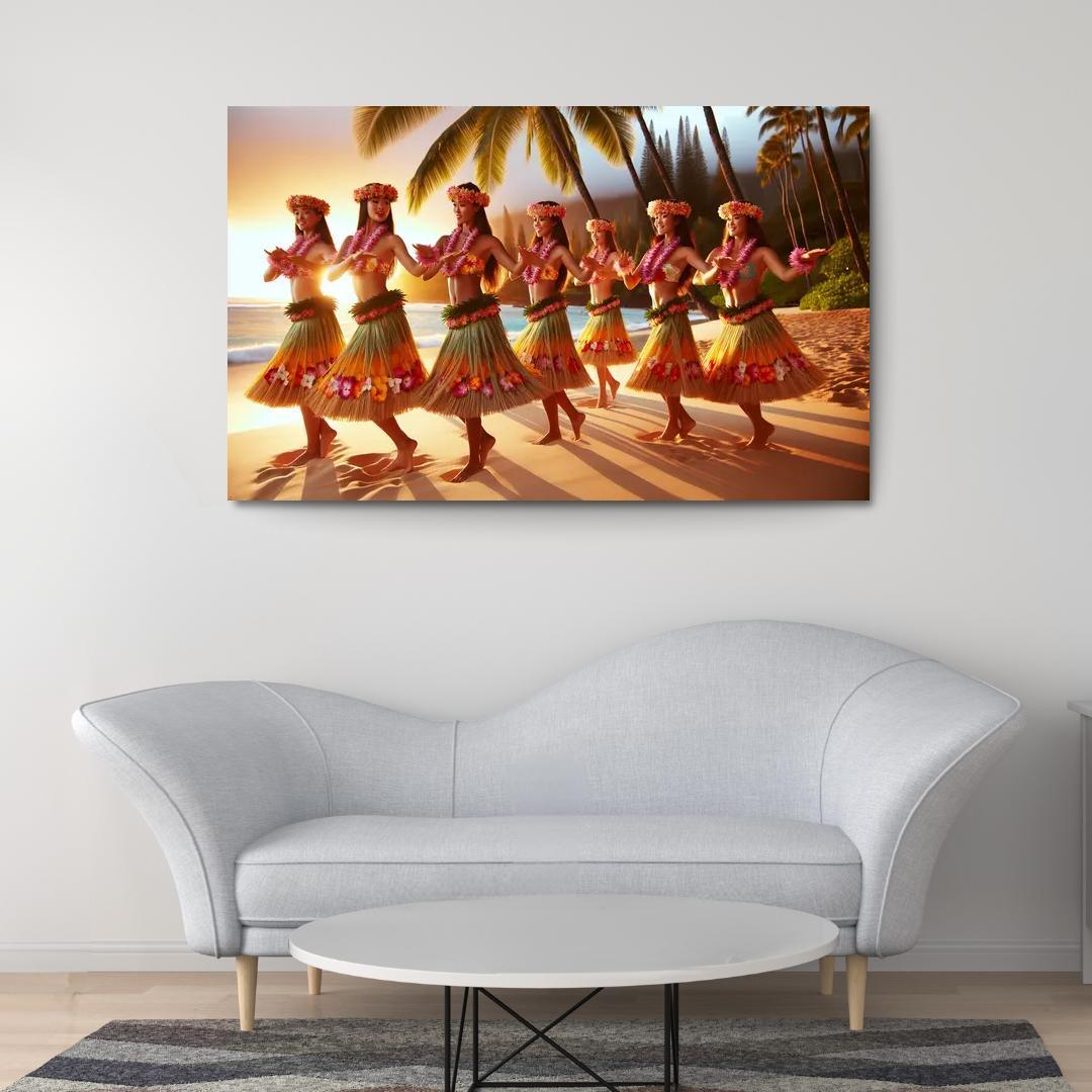 Hula The Dance Of The Hawaiian Islands Modern Paintings Frame